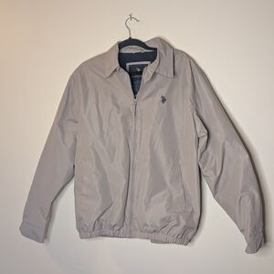 (A) U.S. Polo Assn. Light Gray Windbreaker